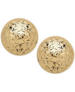 Crystal Cut Ball Stud Earrings (10mm) in 14k Gold   Earrings   Jewelry