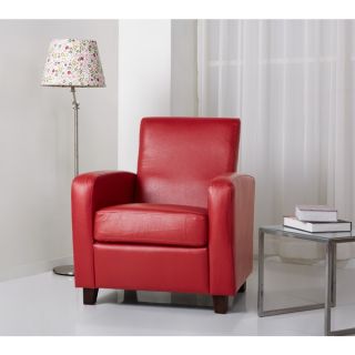 ABBYSON LIVING Mercer Red Bonded Leather Club Chair