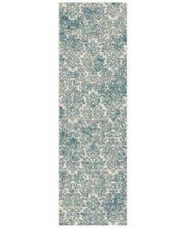 Kas Provence Ivory/Blue Damask 22 x 611 Runner Rug   Rugs