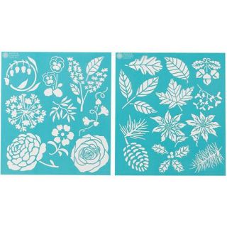 Martha Stewart Medium Stencils 2 Sheets/pkg, Four Seasons 8 3/4"x9 3/4", 20 Designs