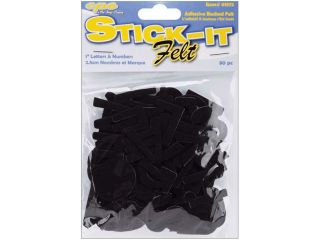 Stick It Felt 1" Numbers & Letters 80/Pkg Black