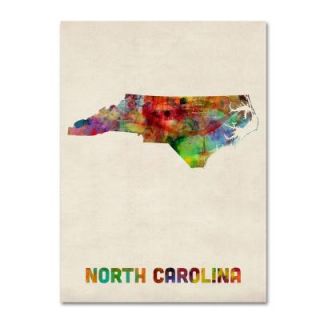 Trademark Fine Art 24 in. x 32 in. North Carolina Map Canvas Art MT0341 C2432GG