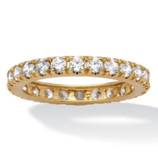 2.40 TCW Round Cubic Zirconia Eternity Band in 10k Gold   Size 8