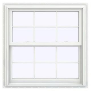 JELD WEN 35.5 in. x 40.5 in. V 2500 Series Double Hung Vinyl Window with Grids   White THDJW144401003