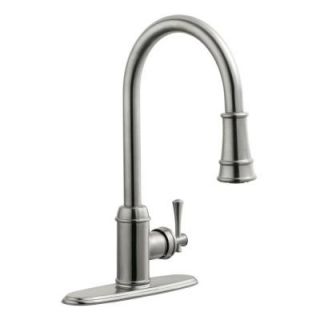 Design House Ironwood Single Handle Pull Out Sprayer Kitchen Faucet in Satin Nickel 524702