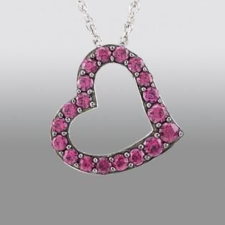 Pretty in Pave™  Ladies Lab Created Ruby Free Form Heart Pendant