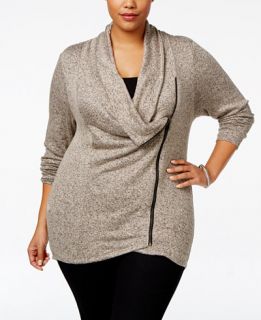 Stoosh Plus Size Asymmetrical Zip Sweater   Sweaters   Plus Sizes