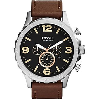 Fossil Nate Chronograph Leather Watch