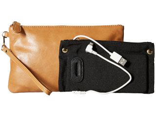 Mighty Purse Raw Cow Leather Wristlet Almond Brown