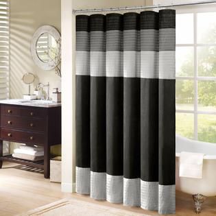 Madison Classics Infinity 72 Black Shower Curtain   Home   Bed & Bath