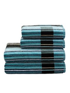 Christy Supreme capsule stripe towels aqua