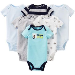 Child of Mine by Carter's Newborn Baby Boy Assorted Bodysuits, 6 Pack