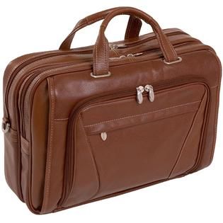 McKlein® Irving Park 15574 Brown Leather Double Compartment Laptop