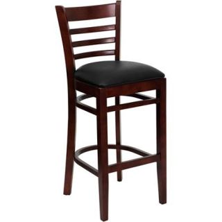 Ladder Back Bar Stool 31", Mahogany and Black