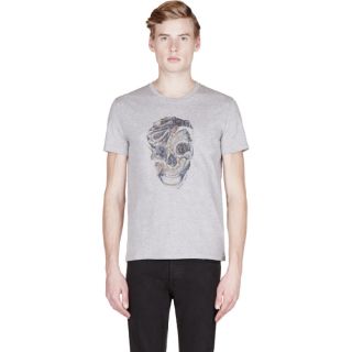 Alexander McQueen Grey Snake & Skull Print T Shirt