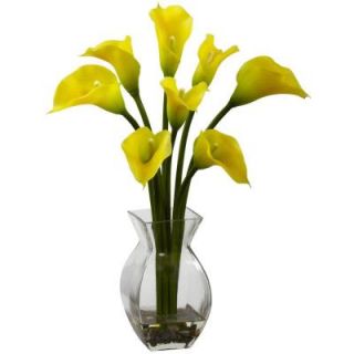 Nearly Natural Classic Calla Lily Arrangement in Yellow 1296 YL