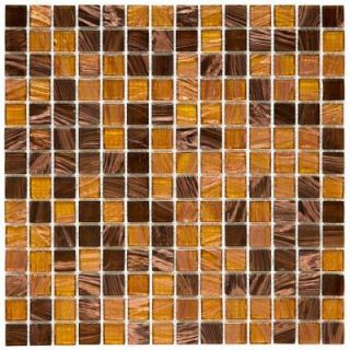 Merola Tile Coppa Amber 12 in. x 12 in. x 4 mm Glass Mosaic Tile GDRCOAMB