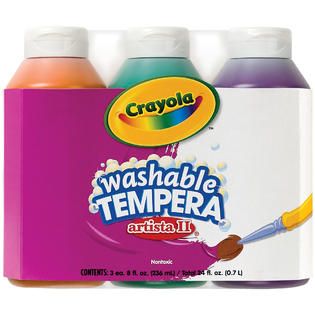 Crayola Artista II Washable Tempera Paint 8 Ounces 3/Pkg Secondary