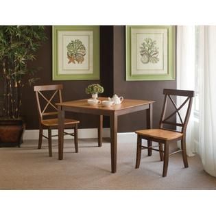 International Concepts Set of 3 pcs   36x36 Dining Table with 2 X Back