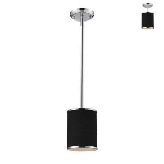 Z Lite Cameo 6 in W Chrome Mini Pendant Light with Fabric Shade