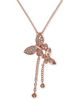 EFFY Diamond Butterfly Pendant Necklace (1/5 ct. t.w.) in 14k Rose