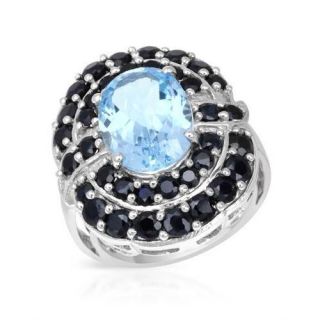 Sterling Silver Sapphire and Topaz Cocktail Ring   16536850