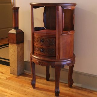 International Caravan Carved Wood Accent Table   Shopping