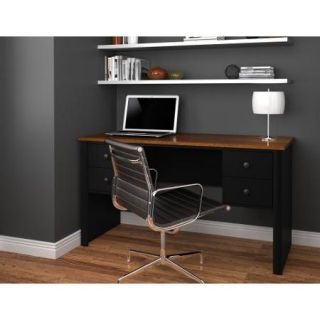 Bestar 45450 18 Somerville Executive Desk with 2 Pedestals   Black / Tuscany Brown