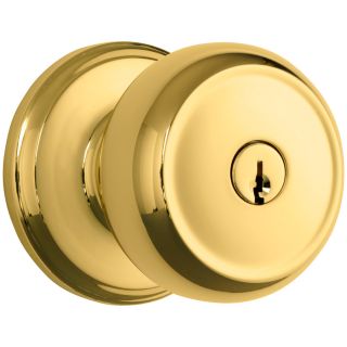 Brinks Home Security Classics Polished Brass Round Keyed Entry Door Knob