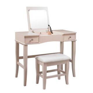 Oh Home Hermosa Cream Vanity Table, Stool and Mirror   16436900