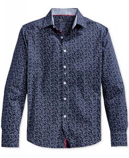 Level 10 Mens Printed Woven Long Sleeve Shirt   Casual Button Down