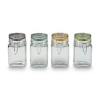 Farberware 4 Pack Square Glass Food Storage Jars   Home   Kitchen