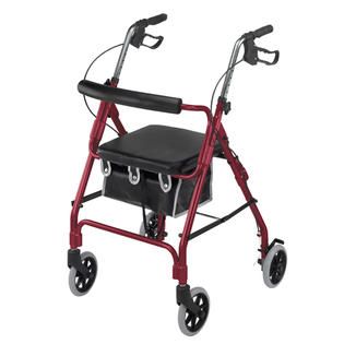 DMI® Ultra Lightweight Aluminum Rollator with Curved Backrest and