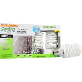 Sylvania Super Saver Light Bulbs, CFL, Instant On, 2 bulbs   Tools