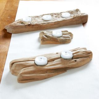Dekorasyon Gifts & Decor Single Flat Wood Tealight Candleholder