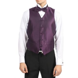 Ferrecci Mens Dark Royal Purple 4 piece Vest Set