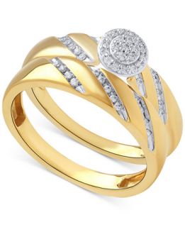 Beautiful Beginnings Diamond Halo Ring Set in 14k Gold (1/5 ct. t.w