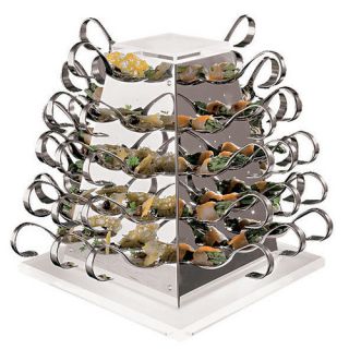 Battery Operated Stainless Steel Rotating Serving Pyramid Buffet