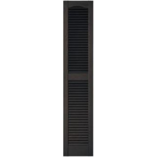 Builders Edge 12 in. x 60 in. Louvered Vinyl Exterior Shutters Pair in #010 Musket Brown 010120060010