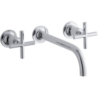 Kohler Purist Wall Mount Bathroom Faucet Trim with Cross Handles and 9