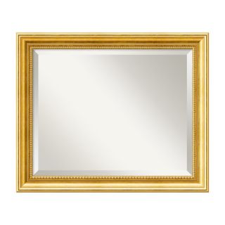 Amanti Art Townhouse 23.38 in x 19.38 in Gold Beveled Rectangle Framed Wall Mirror