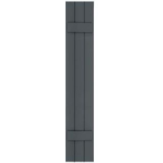 Winworks Wood Composite 12 in. x 68 in. Board & Batten Shutters Pair #663 Roycraft Pewter 71268663