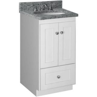 Simplicity by Strasser Shaker 18 in. W x 21 in. D x 34.5 in. H Vanity Cabinet Only in Satin White 01.204.2