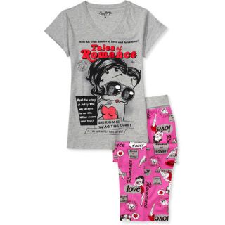 Betty Boop   Women's Plus Betty Boop Capri Pants Pajama Set