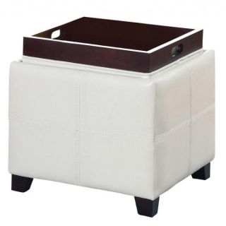 ARMEN LIVING Contemporary Storage Ottoman with Tray