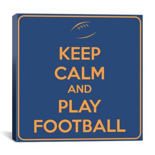Keep Calm and Play Football VII Textual Art on Canvas