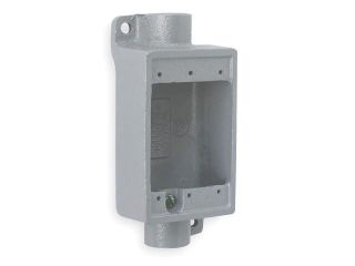 Weatherproof Electrical Box,  1 Gang,  2 Inlet,  Malleable Iron FSC 2M