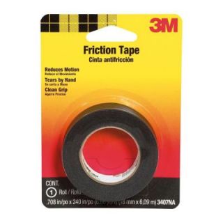 3M 3/4 in. x 20 ft. Friction Tape   Black 3407NA BA 6