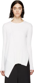 Stella McCartney White Asymmetric Rib Sweater