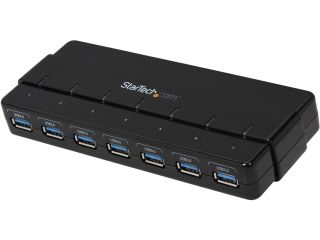 StarTech ST7300USB3B  USB 3.0 SuperSpeed 7 Port Desktop Hub with Power Adapter   Black